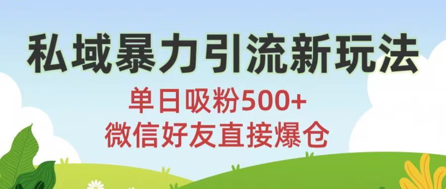 私域暴力引流新玩法!单日吸粉500+，微信好友直接爆仓-副业之家