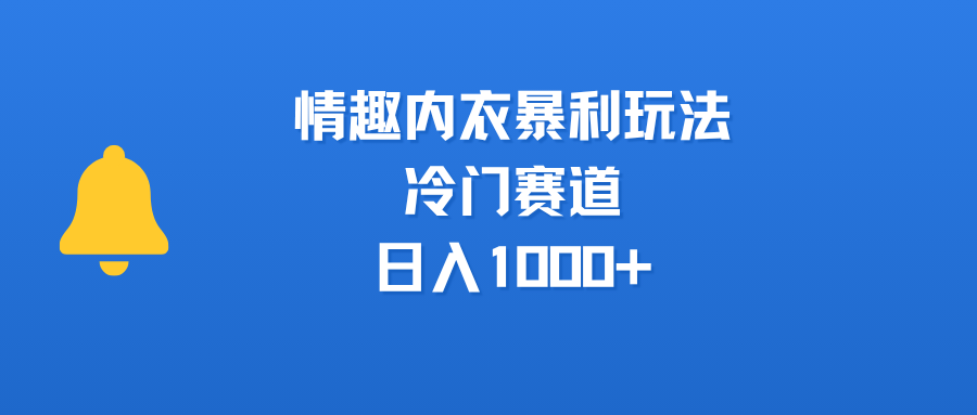 情趣内衣暴利玩法，冷门赛道，日入1000+-副业之家