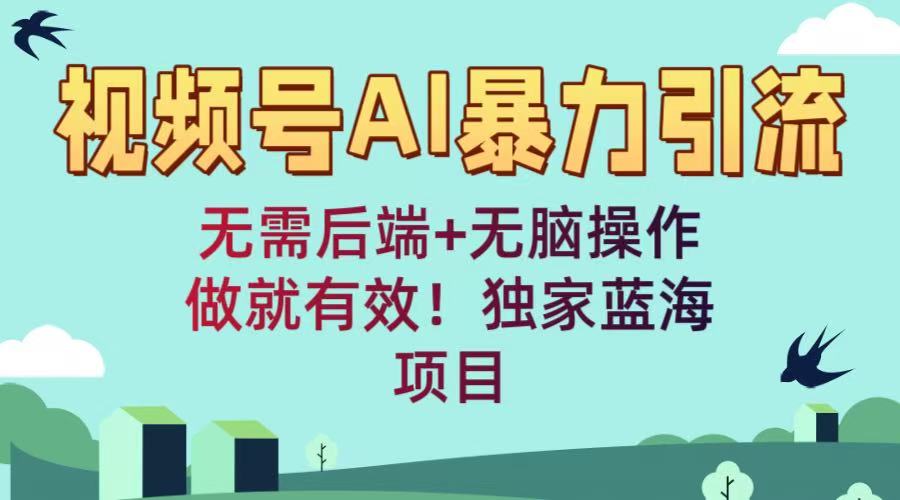 视频号AI暴力引流：无需后端+无脑操作，做就有效！独家蓝海项目-副业之家