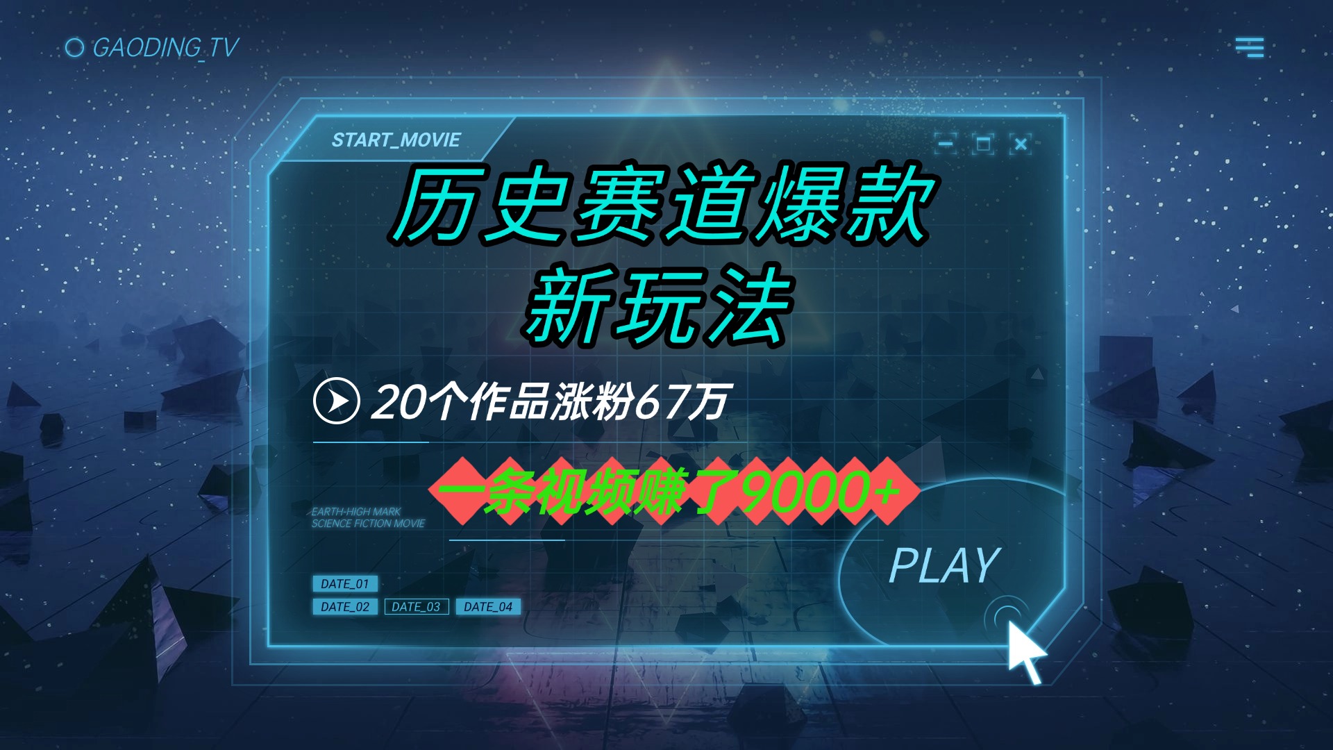 20个作品涨粉67万，一条视频赚了9000+，历史赛道爆款新玩法-副业之家