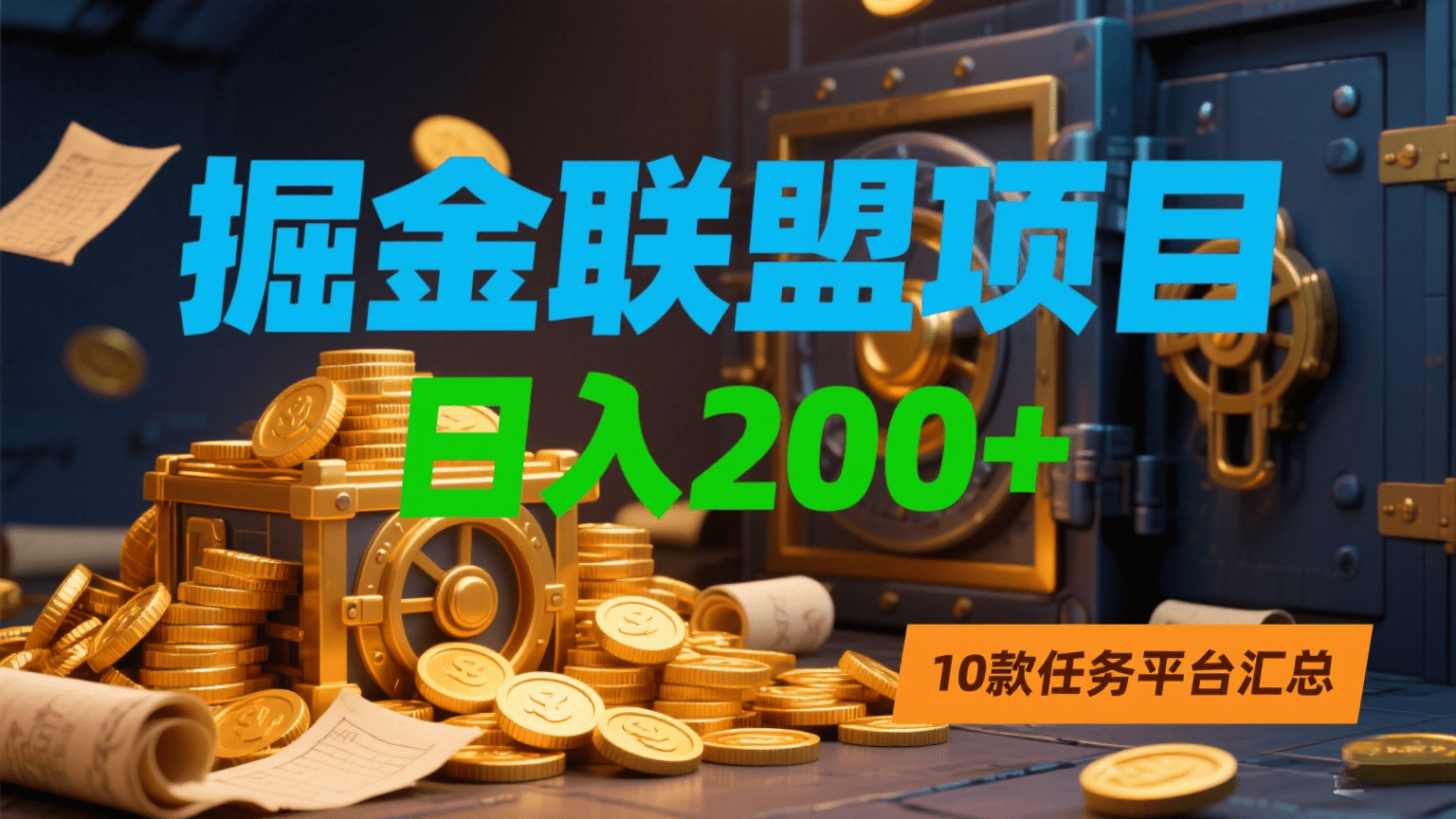 掘金联盟项目，日入200+，10款任务平台汇总-副业之家