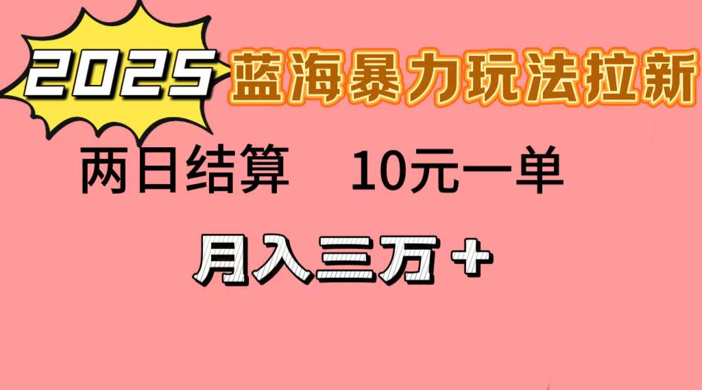 蓝海暴力拉新项目，10元一单，两日结算，月入3w➕-副业之家