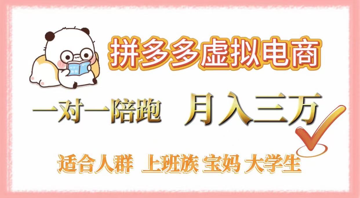 拼多多虚拟电商，一对一陪跑，月入3万，0囤货，轻资产，不发货-副业之家