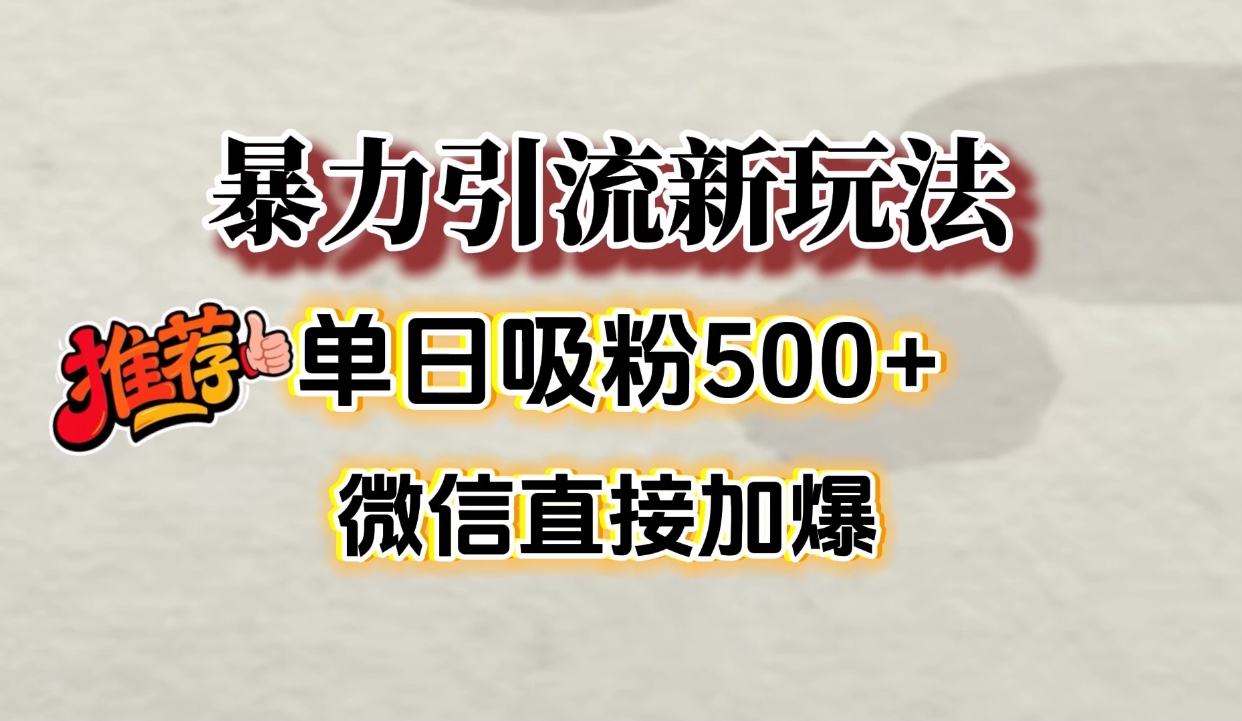 微信加爆的引流超级方法，单日吸粉500➕-副业之家