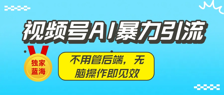 独家蓝海！视频号AI暴力引流：不用管后端，无脑操作即见效-副业之家
