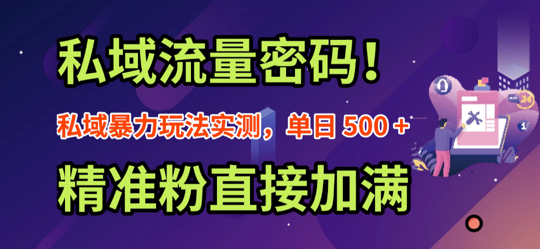 私域流量密码！私域暴力玩法实测，单日 500 + 精准粉直接加满-副业之家
