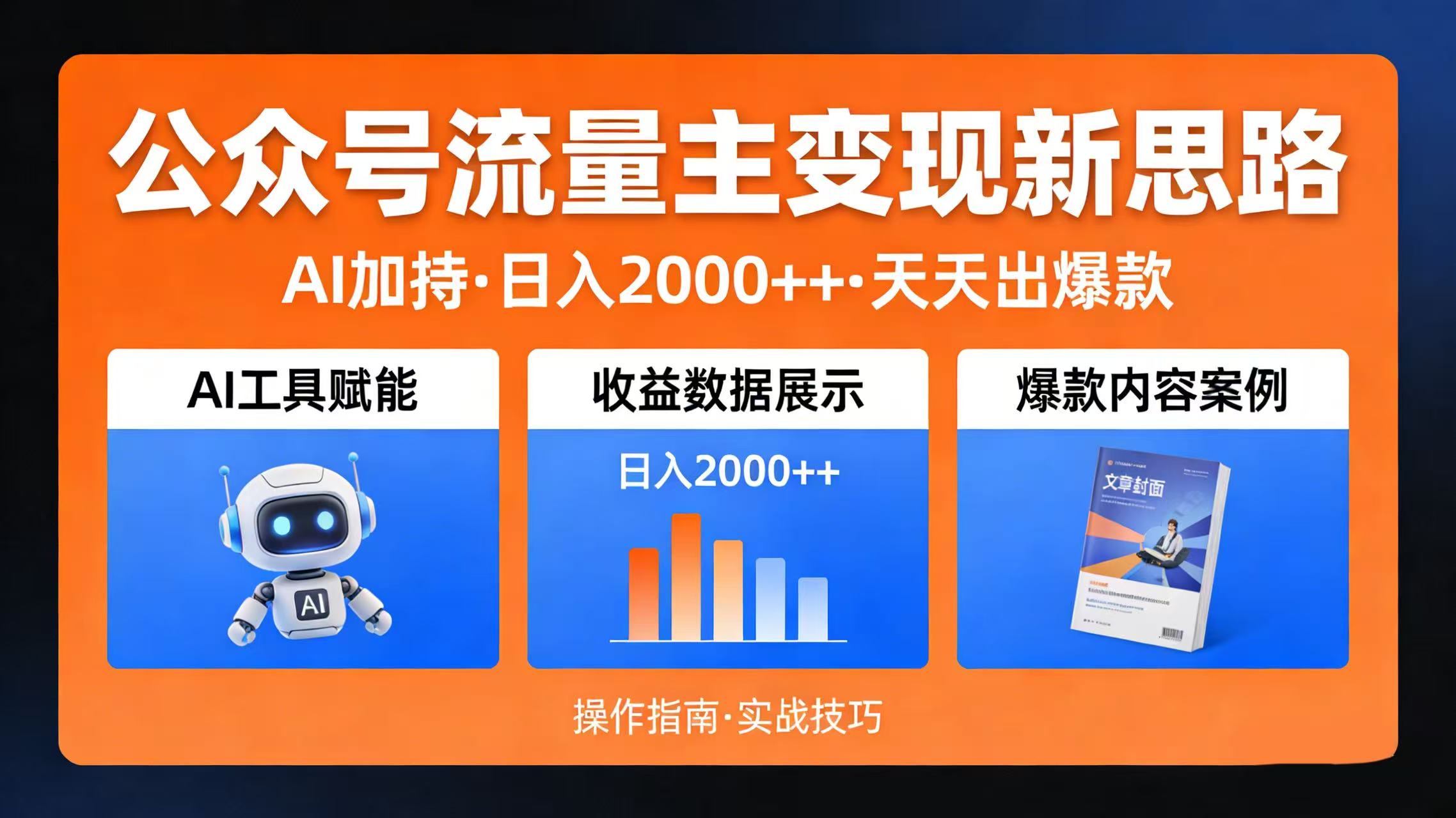 公众号流量主变现新思路：AI 加持，日入 2000++ 天天出爆款-副业之家