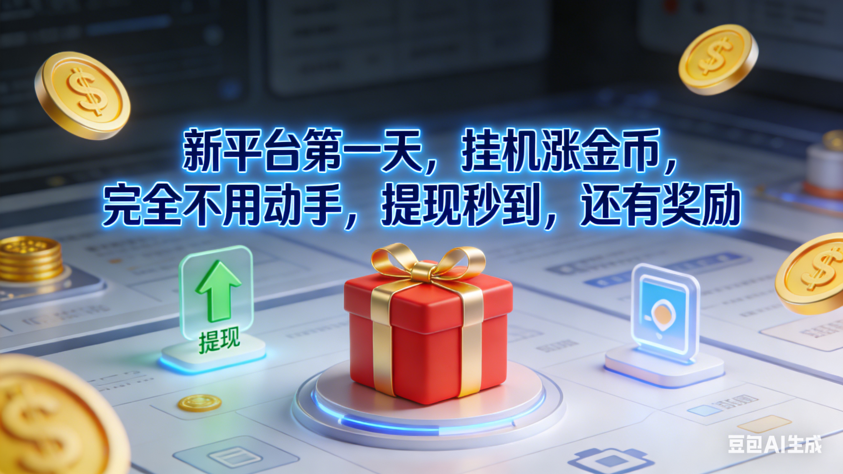 新平台第一天，挂机涨金币，完全不用动手，提现秒到，还有奖励-副业之家