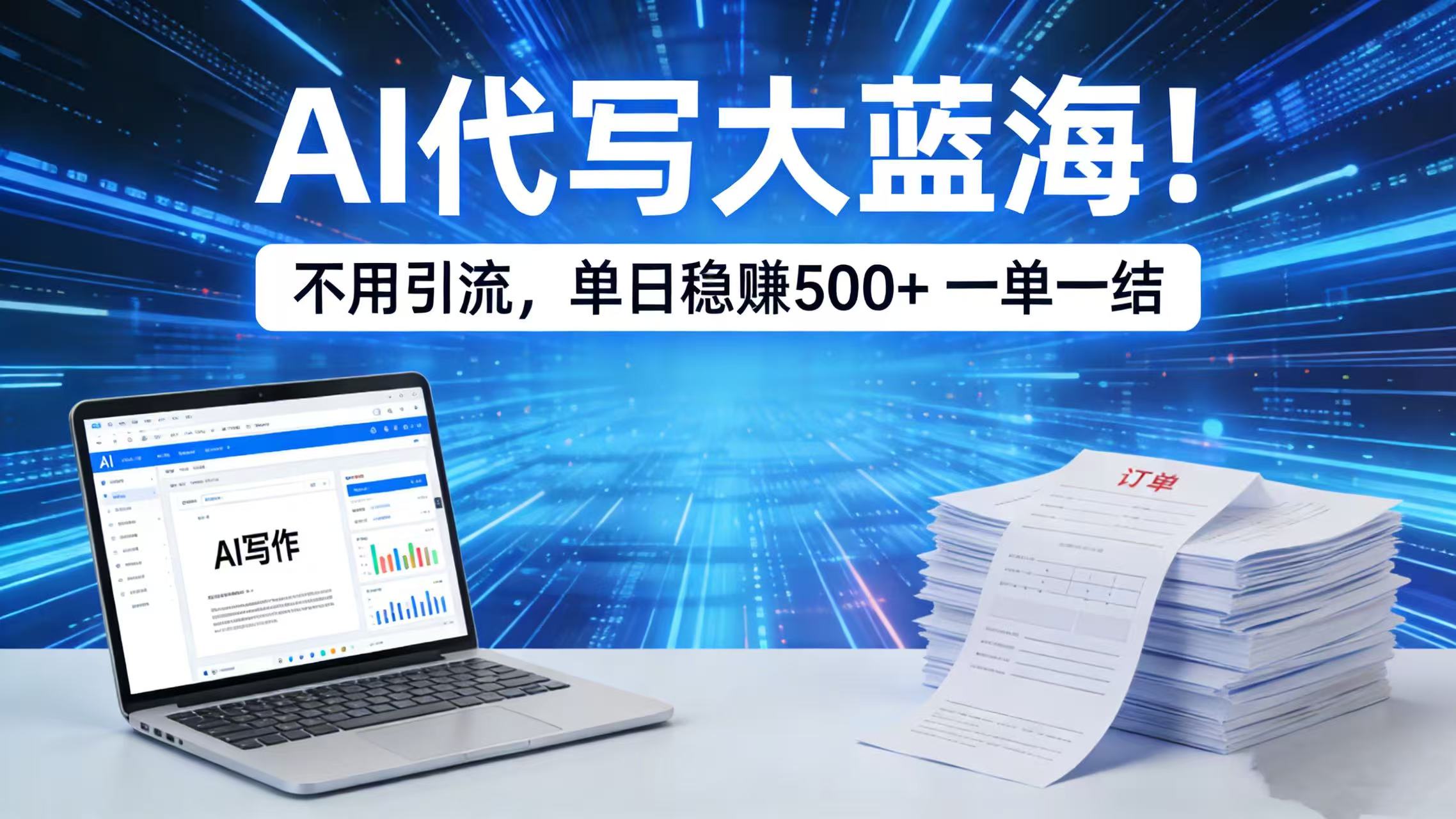 AI 代写大蓝海!不用引流,单日稳赚 500 + 一单一结-副业之家
