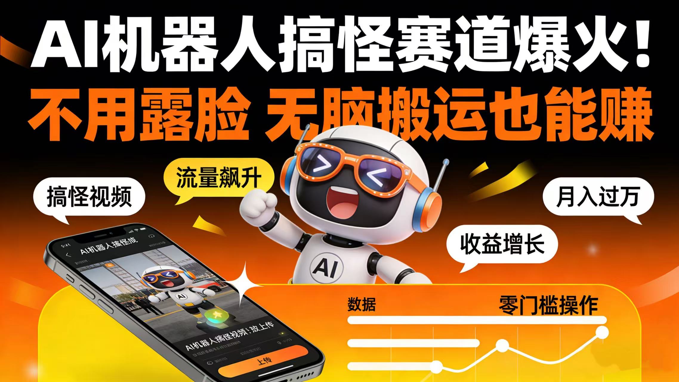 AI 机器人搞怪赛道爆火！不用露脸 无脑搬运也能赚-副业之家