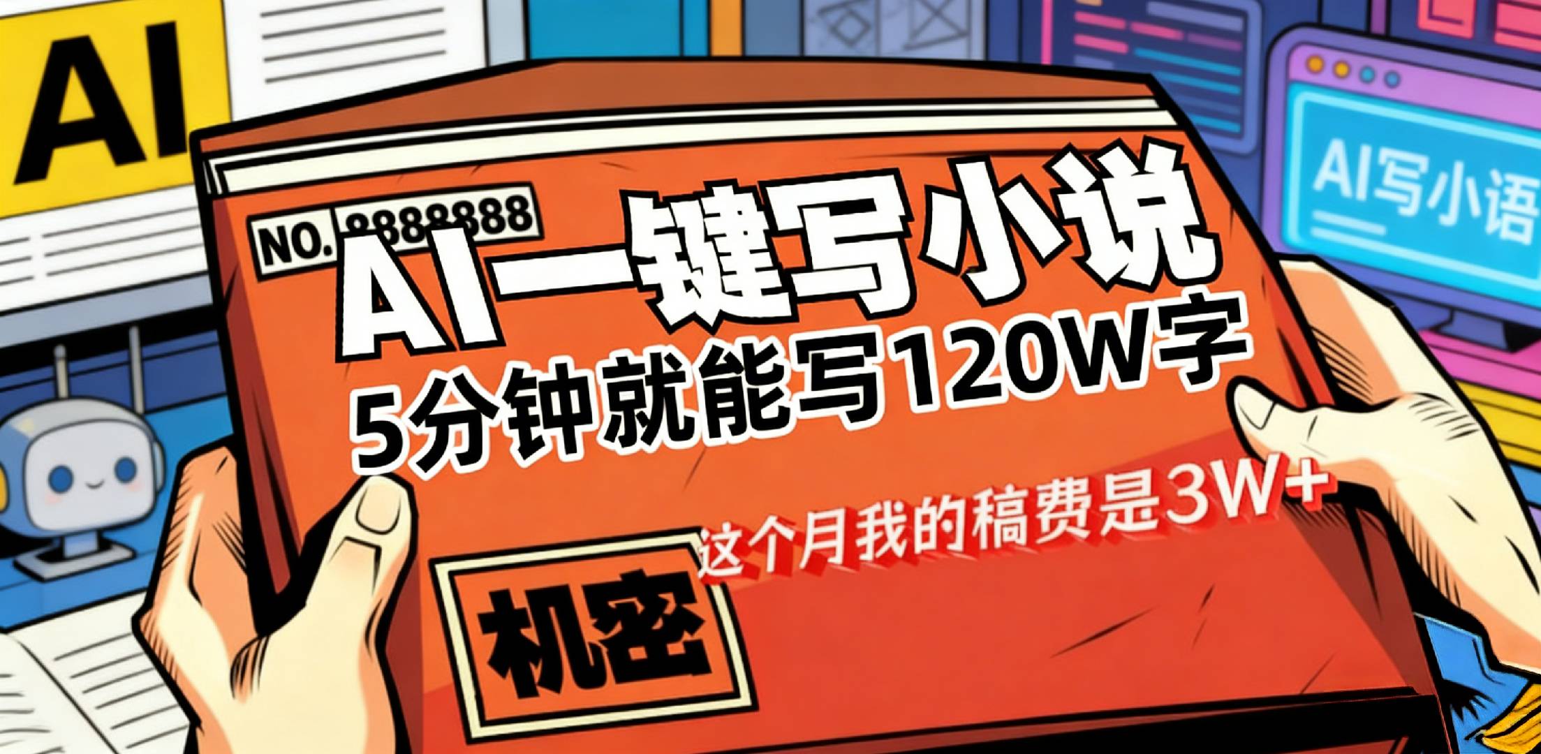 这个月我的稿费又是3W+，用AI写小说真的是太牛了，5分钟就能120W字-副业之家