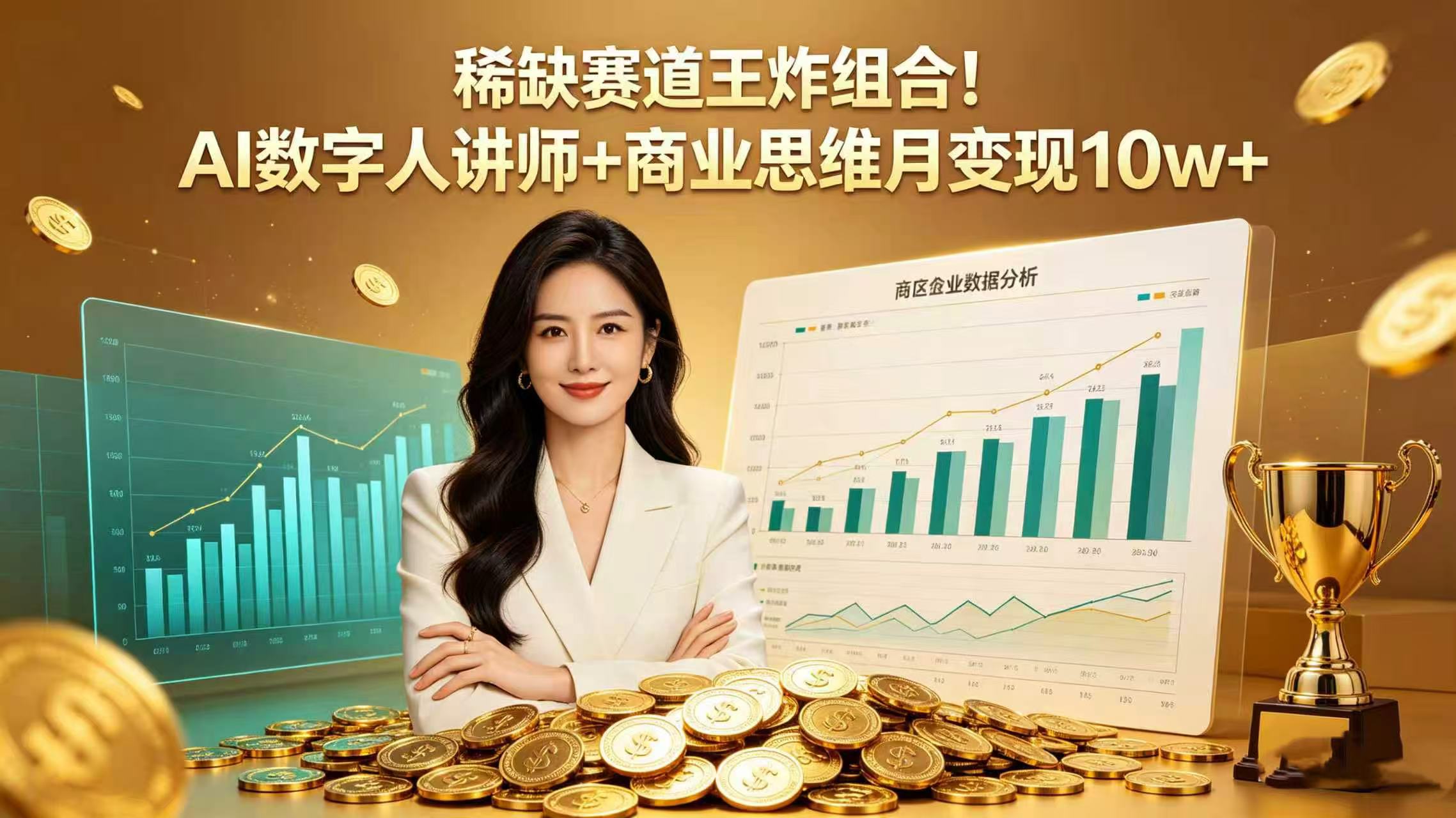 稀缺赛道王炸组合！AI 数字人讲师 + 商业思维 月变现 10w+-副业之家