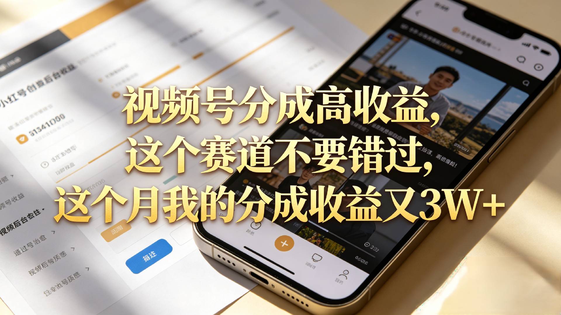 想要【视频号分成高收益】，这个赛道不要错过，这个月我的分成收益又3W+-副业之家
