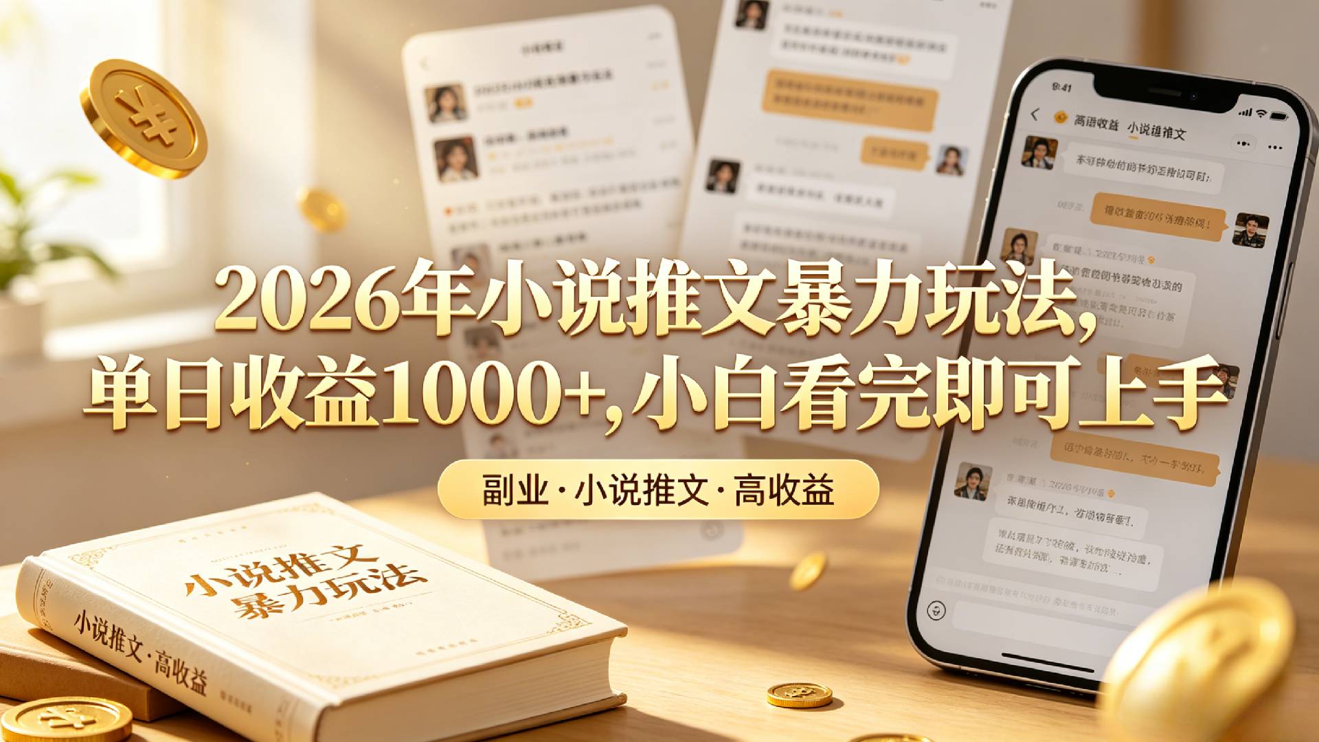 2026年小说推文暴力玩法，单日收益1000+，小白看完即可上手-副业之家