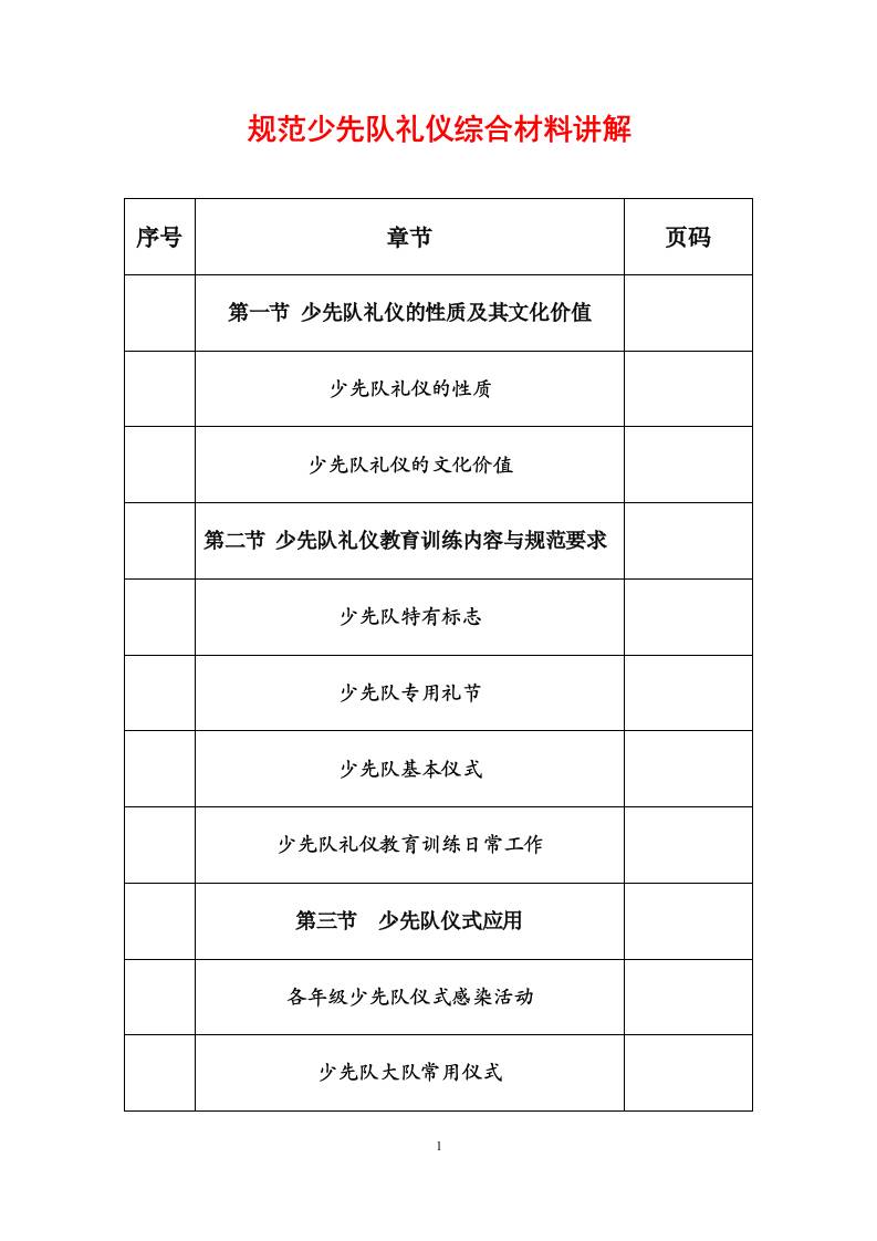 规范少先队礼仪综合材料