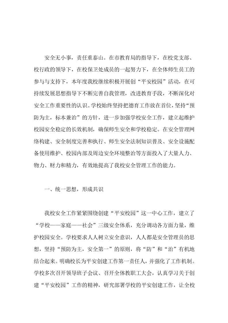 分管安全副校长工作总结平安在心，和谐校园