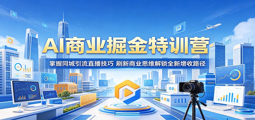 AI商业掘金特训营:掌握同城引流直播技巧,刷新商业思维解锁全新增收路径