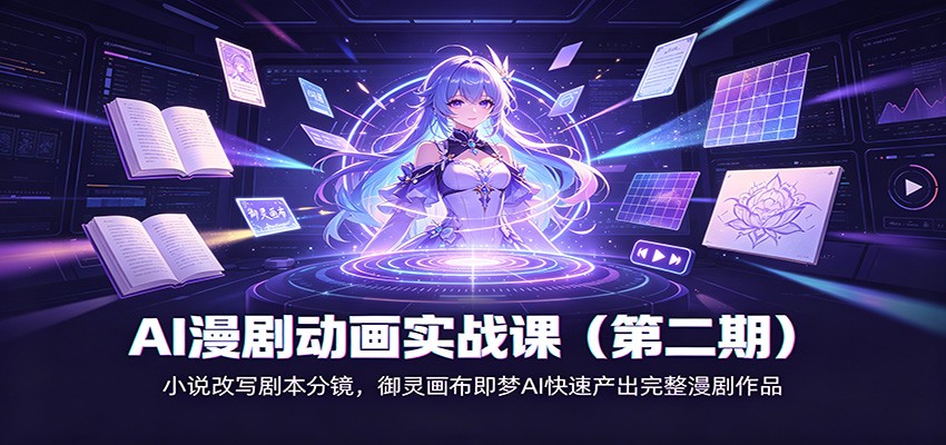 AI漫剧动画实战课（第二期)：小说改写剧本分镜，御灵画布即梦AI快速产出完整漫剧作品