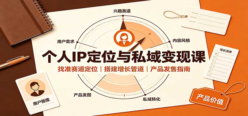个人IP定位与私域变现课:找准赛道定位,搭建增长管道,产品发售指南