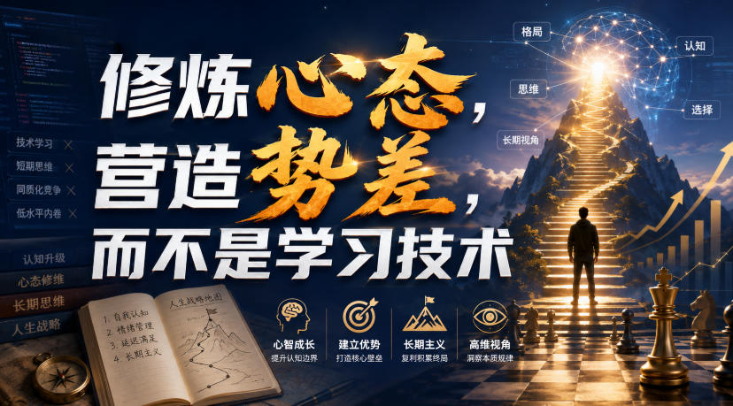 付费文章：修炼心态，营造势差，而不是学习技术