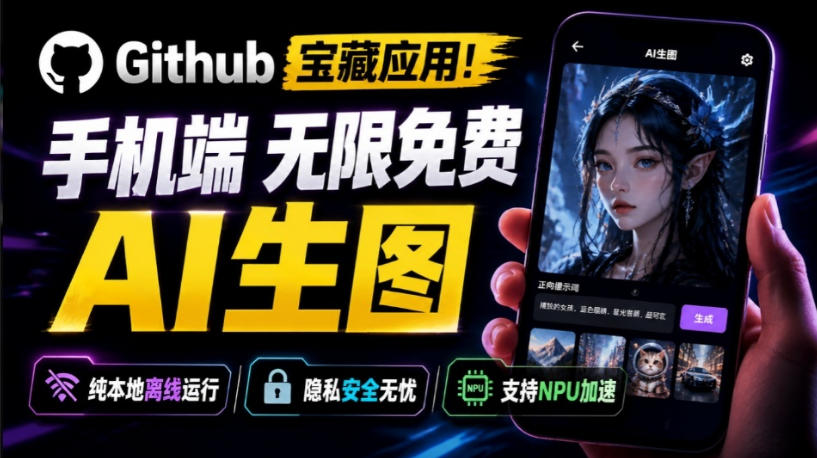 Github宝藏应用！手机端无限免费AI生图，纯本地离线运行，支持NPU加速斩获3.1k stars，local-dream
