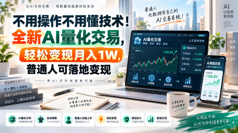 不用操作不用懂技术！全新AI量化交易，轻松变现月入1W，普通人可落地变现！【揭秘】