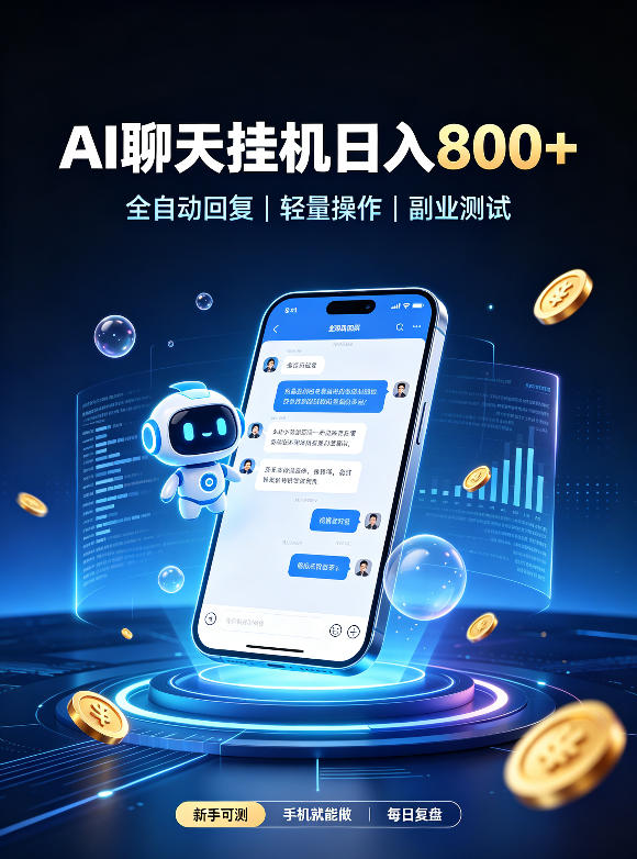 AI聊天挂G项目,日入800+,适用个人副业,工作室矩阵操作,无需真人实时值守【揭秘】