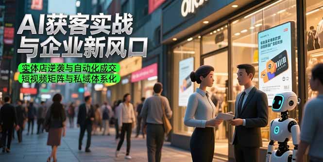 （15348期）AI获客实战与企业新风口，实体店逆袭与自动化成交 短视频矩阵与私域体系化