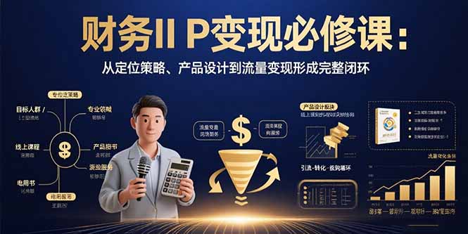（15728期）财务IP变现必修课：从定位策略、产品设计到流量变现形成完整闭环