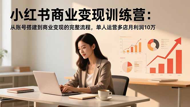 （16698期）小红书商业变现训练营：从账号搭建到商业变现的完整流程，单人运营多店月利润10万
