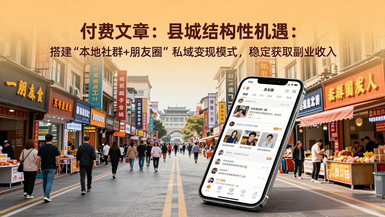 (17518期)付费文章:县城结构性机遇:搭建“本地社群+朋友圈”私域变现模式,稳定获取副业收入