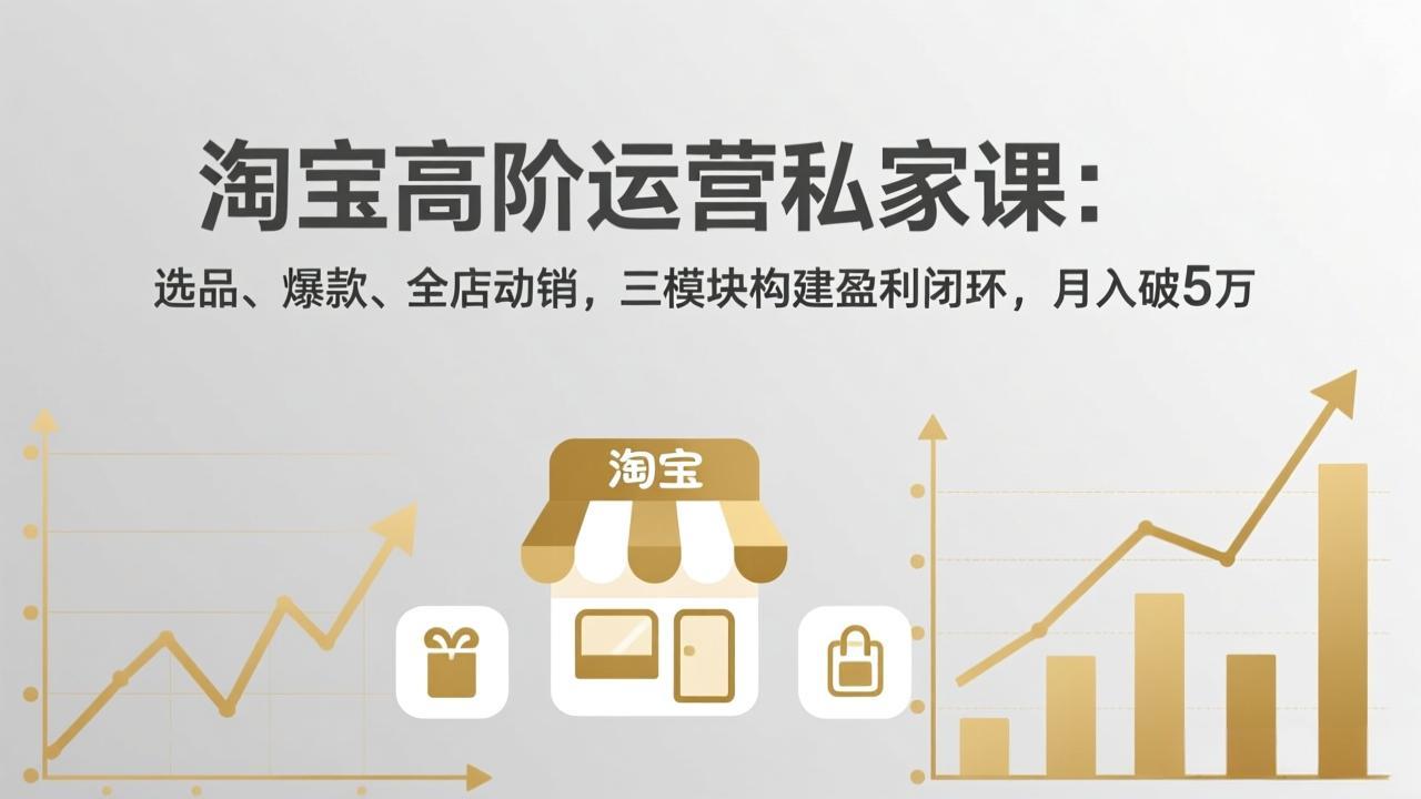 （17944期）淘宝高阶运营私家课（更新26年4月）：选品、爆款、全店动销，三模块构建盈利闭环，月入破5万