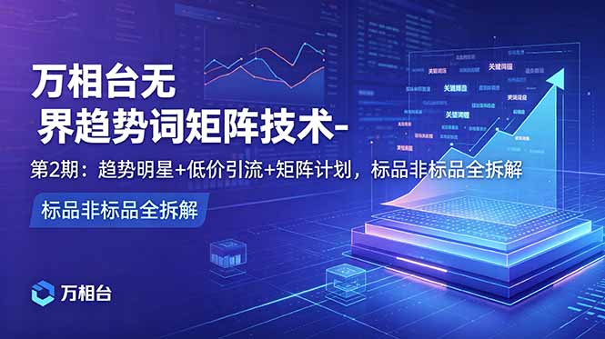（18861期）万相台无界趋势词矩阵技术-第2期：趋势明星+低价引流+矩阵计划，标品非标品全拆解