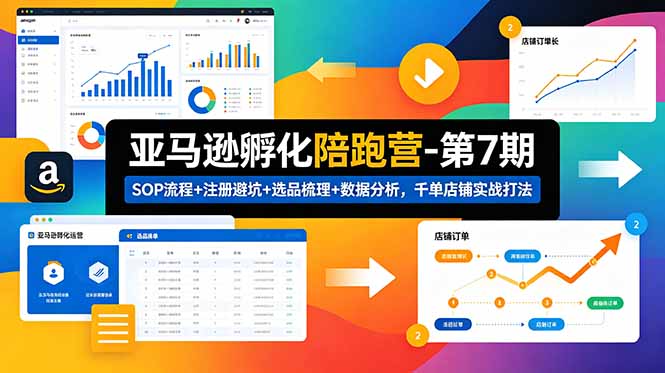 （18752期）亚马逊孵化陪跑营-第7期：SOP流程+注册避坑+选品梳理+数据分析，千单店铺实战打法