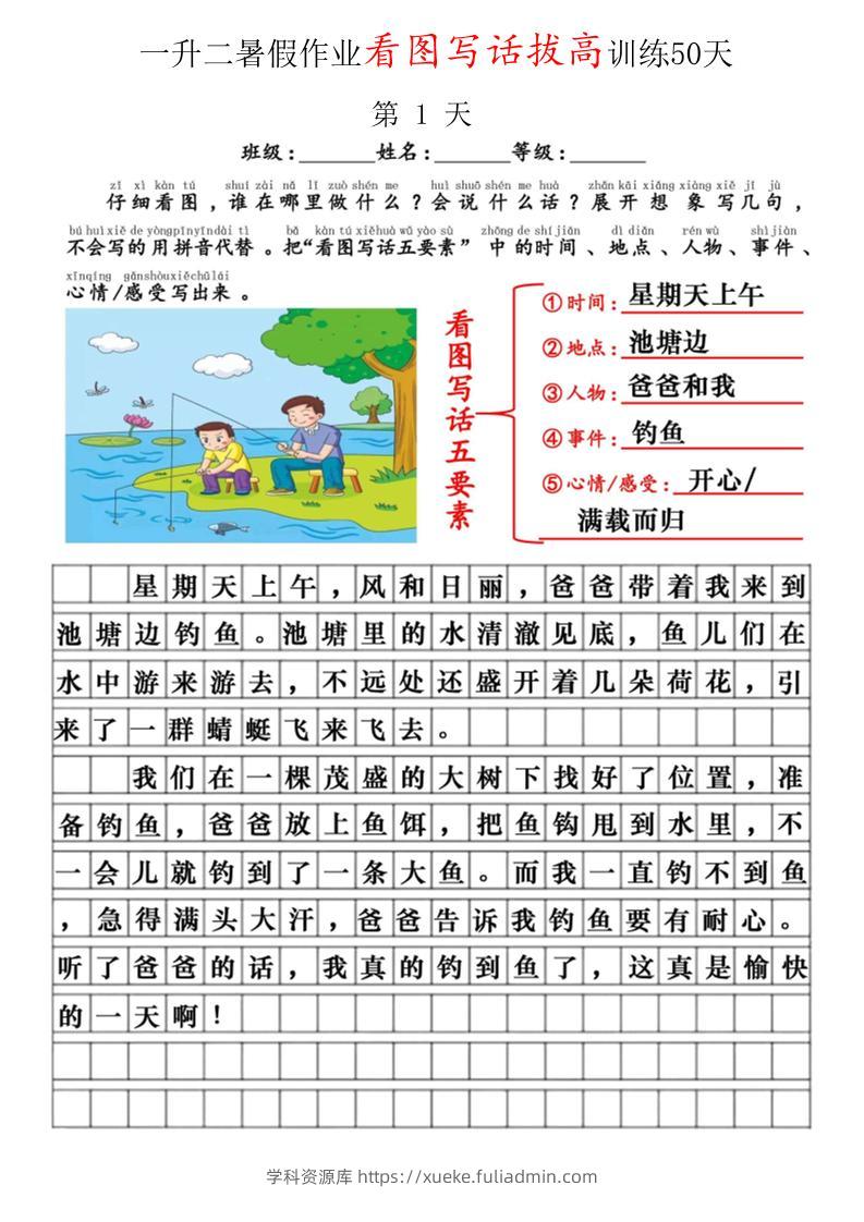 一升二看图写话精讲范文50篇-二上语文-学科资源库