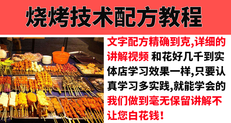 烧烤技术配方教程大全秘制调料腌制羊肉串撒料酱料制作技术商用